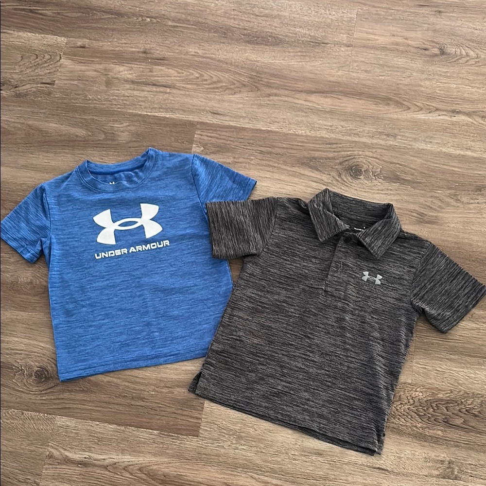 Under Armour Blue and Gray Short Sleeve Tees